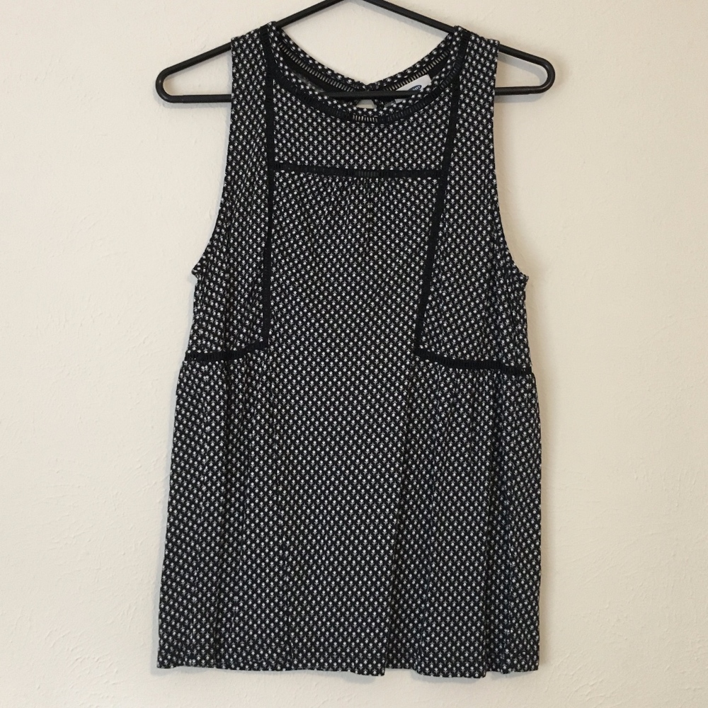 Old Navy Black and White Baby Doll Tank